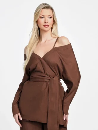 Tunique cache-cœur en mélange de lin Eco Greta