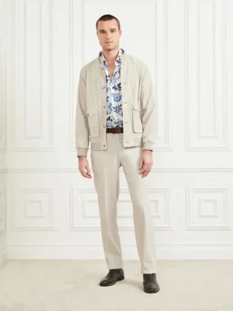 Veste aviateur en cuir suédé