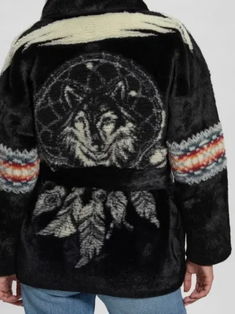 Veste cache-cœur en fausse fourrure Carlotta