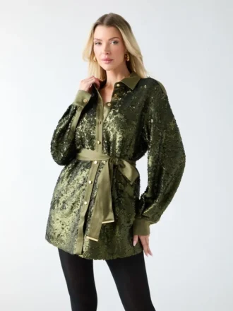 Veste-chemise à paillettes Kaia