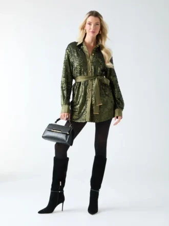 Veste-chemise à paillettes Kaia