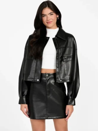 Veste courte en simili cuir Flaminia