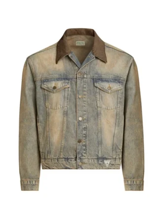 Veste de camionneur en denim délavé