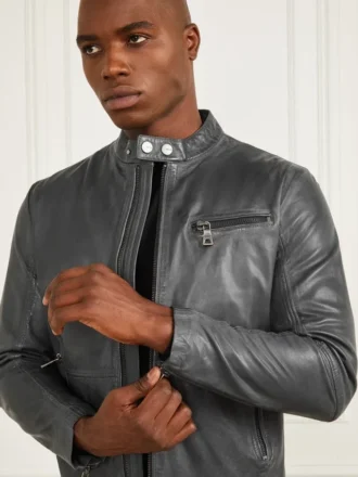Veste de motard en cuir