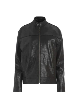 Veste de motard en cuir craquelé Veste de motard en cuir craquelé