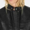 Veste de motard en cuir craquelé