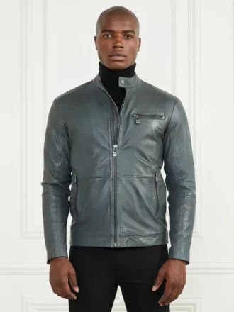 Veste de motard en cuir véritable Veste de motard en cuir véritable