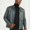 Veste de motard en cuir véritable