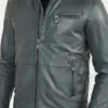 Veste de motard en cuir véritable