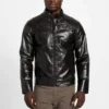 Veste de motard en simili cuir
