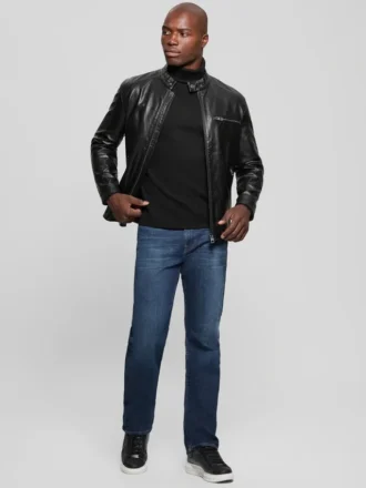 Veste de motard en simili cuir