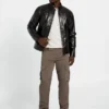 Veste de motard en simili cuir