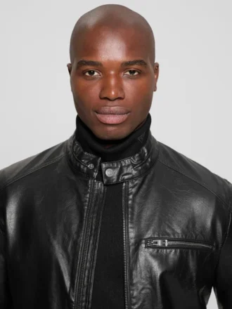 Veste de motard en simili cuir