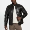 Veste de motard en simili cuir
