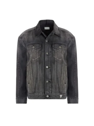 Veste en jean oversize à empiècements