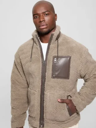 Veste à fermeture éclair intégrale en imitation sherpa