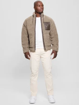 Veste à fermeture éclair intégrale en imitation sherpa