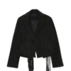 Veste à franges en daim noir