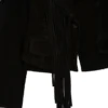 Veste à franges en daim noir