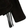 Veste à franges en daim noir