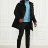 Veste longue à capuche en duvet