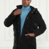 Veste longue à capuche en duvet