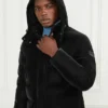 Veste longue à capuche en duvet