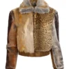 Veste patchwork en fausse fourrure