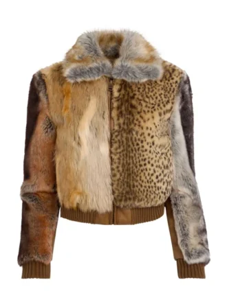 Veste patchwork en fausse fourrure
