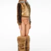 Veste patchwork en fausse fourrure