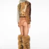 Veste patchwork en fausse fourrure
