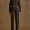 Veste zippée en velours de denim